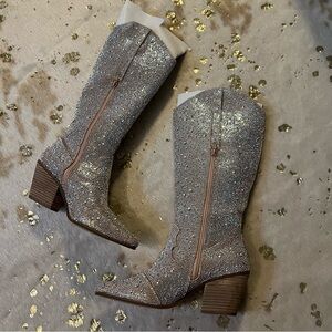 NIB Matisse 7 Nashville Rhinestone Western Boot Tall Silver